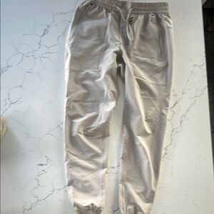 Lululemon Athletica Cream Joggers with Relaxed Fit and Tapered Legs